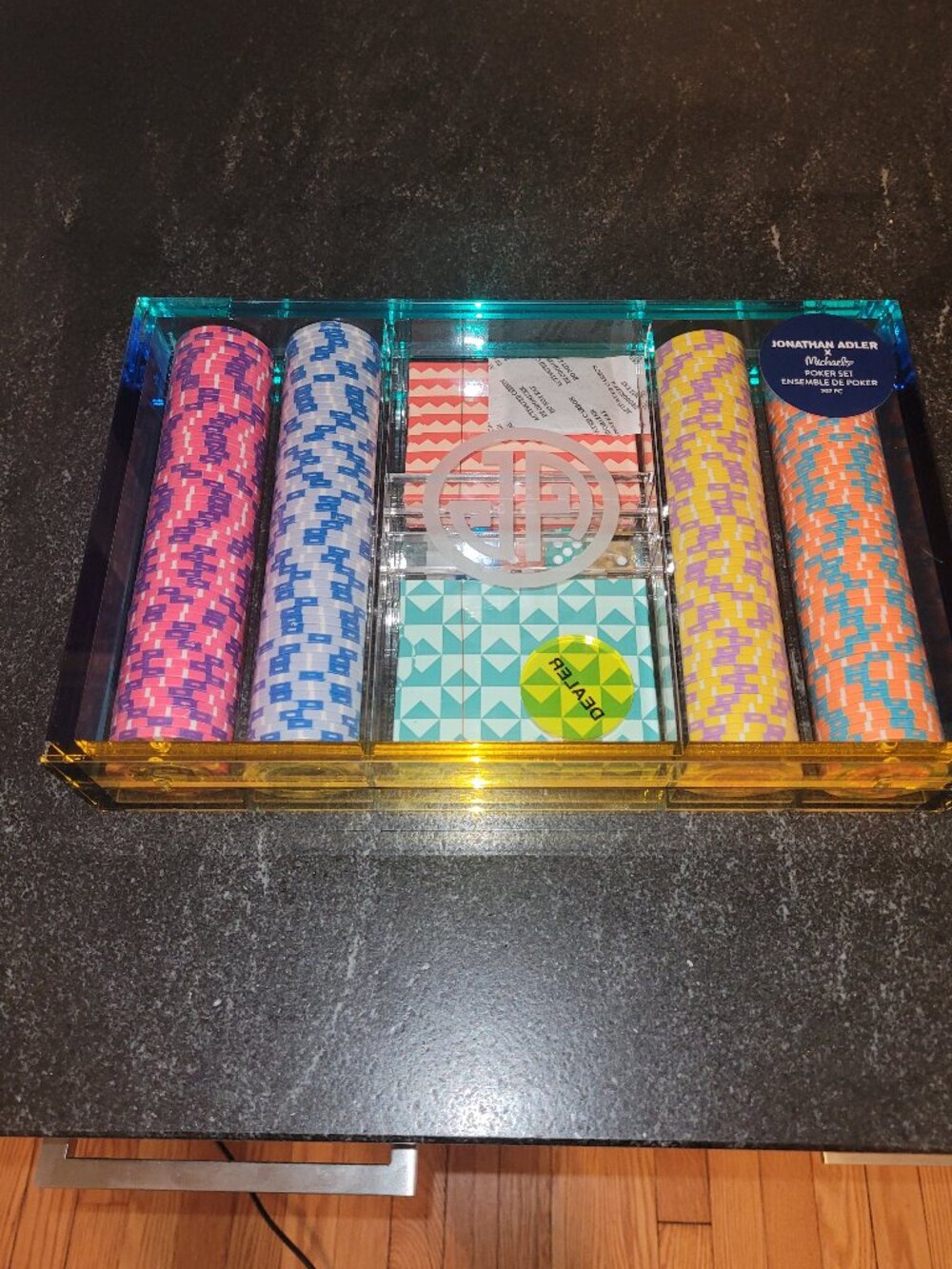 Jonathan Adler x Michaels Poker Set 207pc Mod Maker Acrylic Case New Sealed